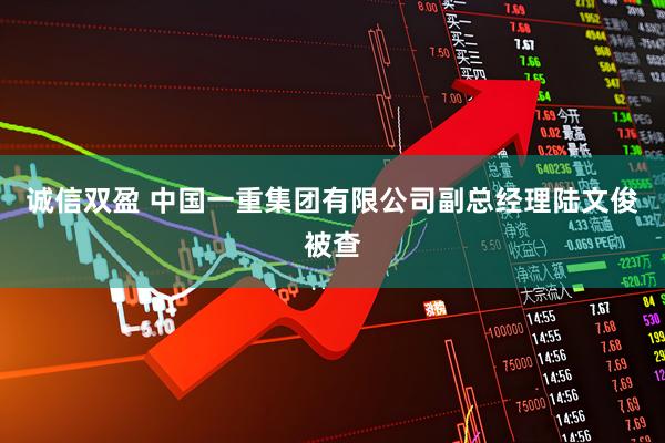 诚信双盈 中国一重集团有限公司副总经理陆文俊被查